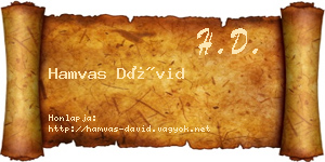 Hamvas Dávid névjegykártya